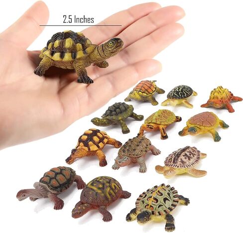Liberty Imports 12 Piece Sea Turtle Animal Toys - Miniature Figurines - Unique Tortoise Toys Detailed and Hand Painted Reptiles Party Favor Decorations and Kids in Saudi Arabia
