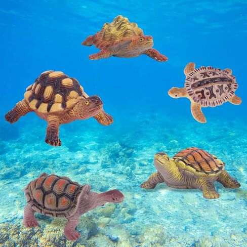 Liberty Imports 12 Piece Sea Turtle Animal Toys - Miniature Figurines - Unique Tortoise Toys Detailed and Hand Painted Reptiles Party Favor Decorations and Kids in Saudi Arabia