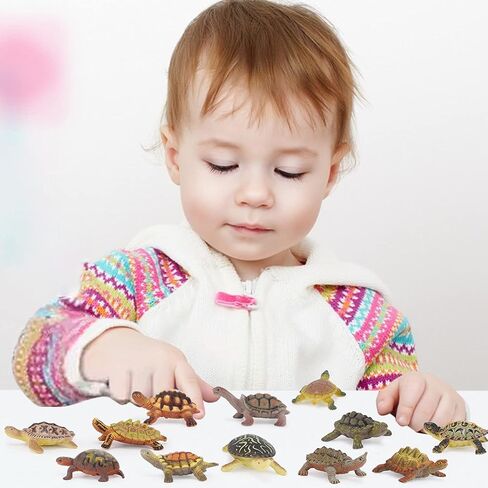 Liberty Imports 12 Piece Sea Turtle Animal Toys - Miniature Figurines - Unique Tortoise Toys Detailed and Hand Painted Reptiles Party Favor Decorations and Kids in Saudi Arabia