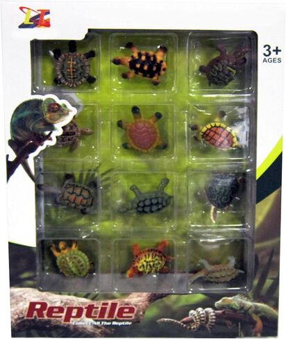 Liberty Imports 12 Piece Sea Turtle Animal Toys - Miniature Figurines - Unique Tortoise Toys Detailed and Hand Painted Reptiles Party Favor Decorations and Kids in Saudi Arabia