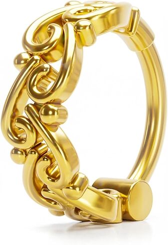 طوق الأنف الدائري، مجوهرات أنف فريدة من نوعها بوزن 18 جرام، مجوهرات ثقب مصنوعة يدويًا من Umanative (فيرميل ذهبي عيار 18 قيراط) in Kuwait