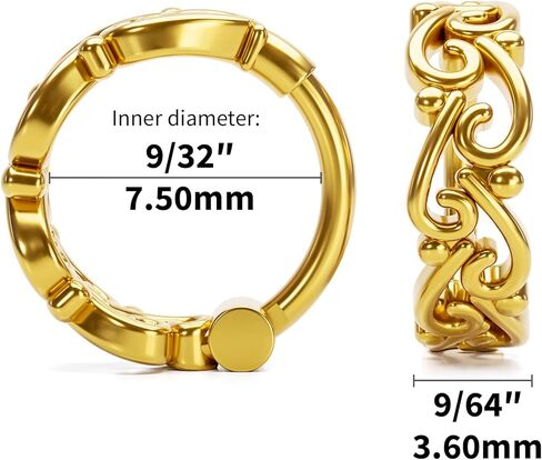 طوق الأنف الدائري، مجوهرات أنف فريدة من نوعها بوزن 18 جرام، مجوهرات ثقب مصنوعة يدويًا من Umanative (فيرميل ذهبي عيار 18 قيراط) in Kuwait