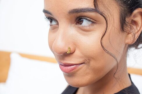 طوق الأنف الدائري، مجوهرات أنف فريدة من نوعها بوزن 18 جرام، مجوهرات ثقب مصنوعة يدويًا من Umanative (فيرميل ذهبي عيار 18 قيراط) in Kuwait