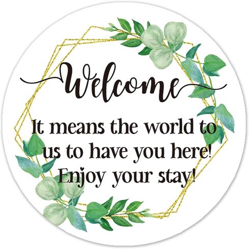 50 قطعة مرحبًا بكم في ملصقات الزفاف الخاصة بنا لحقائب الترحيب، ملصقات هدايا الزفاف لصندوق هدايا الزفاف وحقيبة الحلوى، ملصقات دائرية مقاس 5 سم. in Kuwait