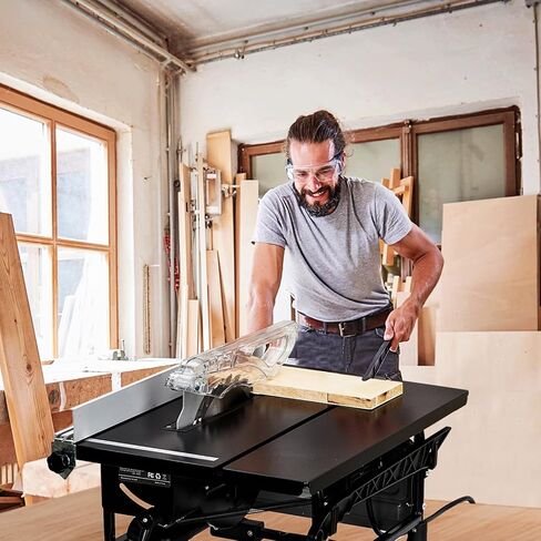 منشار طاولة لموقع العمل، محرك نحاسي مقاس 8 بوصات 6.7 أمبير، سرعة قطع تصل إلى 3576 دورة في الدقيقة، شفرة 24T، مجموعة منشار طاولة محمولة مدمجة مع مقياس ميتري منزلق للأعمال الخشبية وصناعة الأثاث in Kuwait