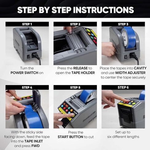 BladeMaster PRO Automatic Ribbon Tape Cutting Machine │ 2024 Upgraded Flip-Cover Model Smart Auto Tape Dispenser Commercial Grade Intelligent Cutter USA in Saudi Arabia