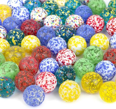 POPLAY 60PCS Glass Marbles Bulk, 5/8inch Color Mixing Glass Marbles Kids Marbles for Games DIY Home Decoration in Saudi Arabia