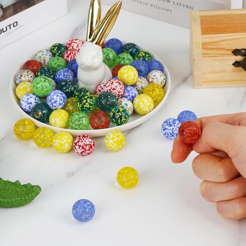 POPLAY 60PCS Glass Marbles Bulk, 5/8inch Color Mixing Glass Marbles Kids Marbles for Games DIY Home Decoration in Saudi Arabia