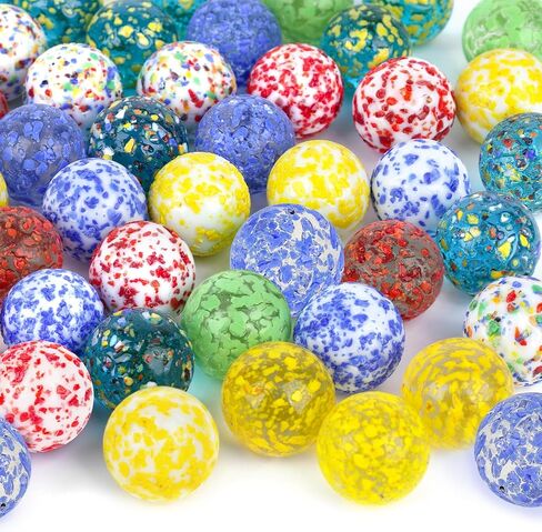 POPLAY 60PCS Glass Marbles Bulk, 5/8inch Color Mixing Glass Marbles Kids Marbles for Games DIY Home Decoration in Saudi Arabia