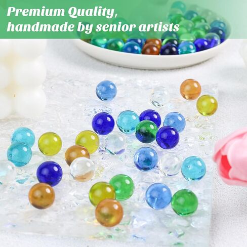 3 otters 90PCS Glass Marbles Bulk, 0.55inch Marbles for Kids Mixed Color Marbles for Marble Run Games Vase Fillers Home Table Decor DIY in Saudi Arabia