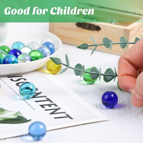 3 otters 90PCS Glass Marbles Bulk, 0.55inch Marbles for Kids Mixed Color Marbles for Marble Run Games Vase Fillers Home Table Decor DIY in Saudi Arabia