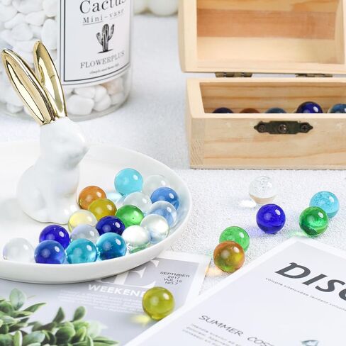 3 otters 90PCS Glass Marbles Bulk, 0.55inch Marbles for Kids Mixed Color Marbles for Marble Run Games Vase Fillers Home Table Decor DIY in Saudi Arabia