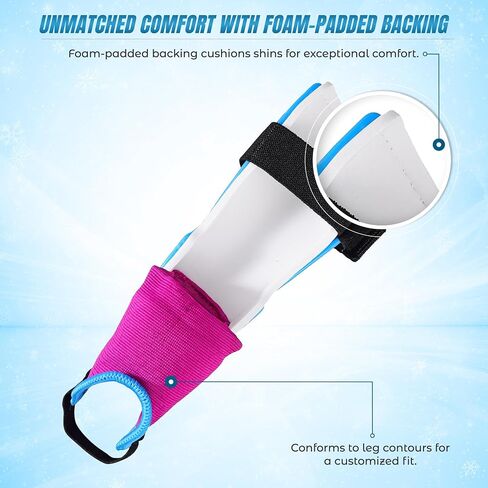 Vizari Frost Soccer Shin Guards - Unique Graphic Lightweight PP Shell - Hard Shell Protection - Foam-Padded Football Shin Pads for Comfort - Adult and Kids Soccer Shin Guards with Adjustable Straps in Saudi Arabia