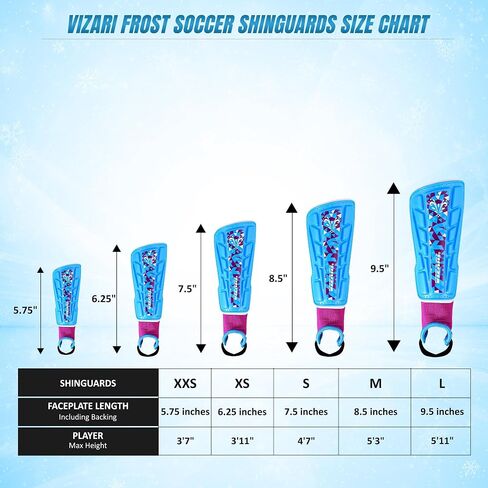 Vizari Frost Soccer Shin Guards - Unique Graphic Lightweight PP Shell - Hard Shell Protection - Foam-Padded Football Shin Pads for Comfort - Adult and Kids Soccer Shin Guards with Adjustable Straps in Saudi Arabia