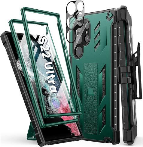 FNTCASE for Samsung Galaxy S22 Ultra Case, Built-in Screen Protector in Kuwait