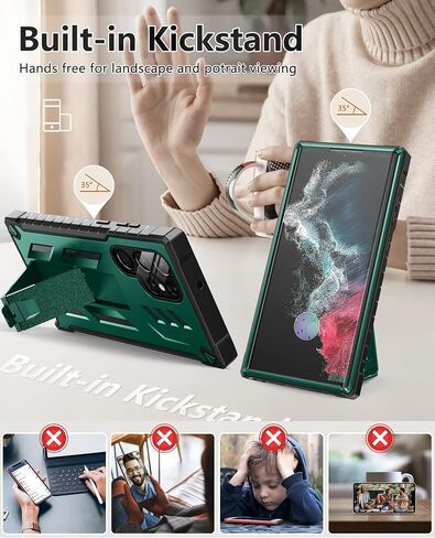 FNTCASE for Samsung Galaxy S22 Ultra Case, Built-in Screen Protector in Kuwait