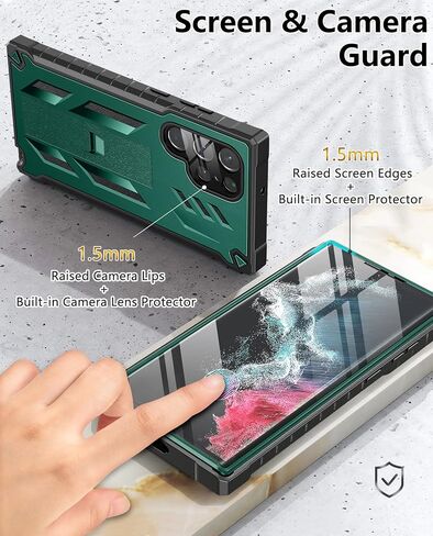 FNTCASE for Samsung Galaxy S22 Ultra Case, Built-in Screen Protector in Kuwait