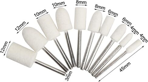 1Inch Polishing Buffing Wheel Set,Wool Felt Cotton Mounted 3mm Shank for Rotary Tool Accessories,Mini Brush Polishing Kit for Watch and Jewelry 50 Pieces in Saudi Arabia