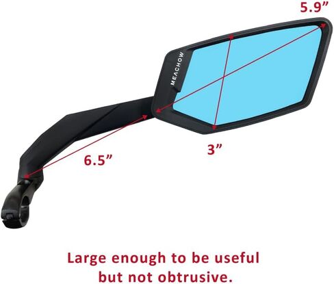 MEACHOW 2024 NEW Handlebar Bike Mirror, Scratch Resistant Glass Lens, Ultra-HD, E-bike Mirror, Bicycle Mirror, (Blue Left Side) ME-015LB in Saudi Arabia