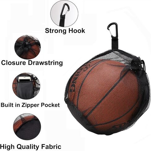 Single Ball Bag,Single Ball Bag with Zipper Pocket Drawstring Sling Ball Bag for Carrying Basketball Volley Ball Soccer Football. in Saudi Arabia