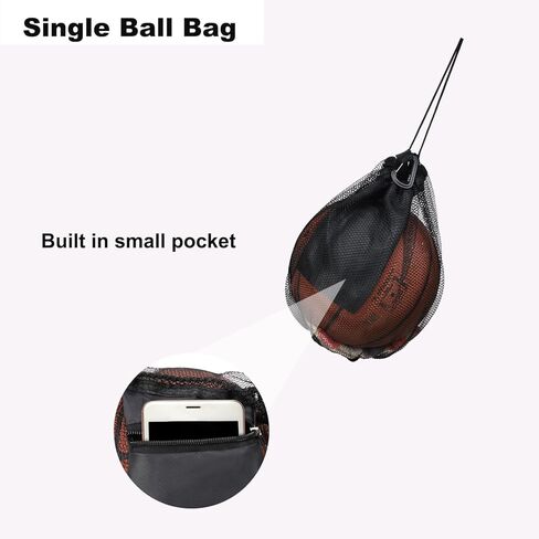 Single Ball Bag,Single Ball Bag with Zipper Pocket Drawstring Sling Ball Bag for Carrying Basketball Volley Ball Soccer Football. in Saudi Arabia