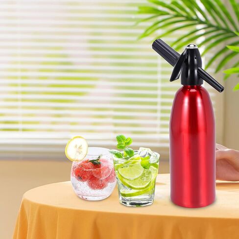 Soda Siphon, 1L Carbonated Water Machine, Soda Maker, Portable Aluminium Sparkling Water Maker for Home Bar Making Cocktails DIY Sparkling Drinks, Use 8 gram CO2 Cartridges (Not Included) in Kuwait
