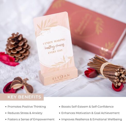 Affirmation Cards | 54 Deck with Display Stand | Motivational Cards with Thought-Provoking Questions | Improves Confidence, Self-Esteem & Promotes Gratitude | Self-Care, Self-Love, in Saudi Arabia