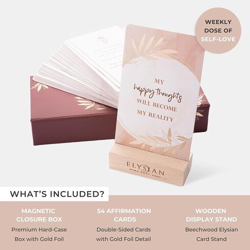 Affirmation Cards | 54 Deck with Display Stand | Motivational Cards with Thought-Provoking Questions | Improves Confidence, Self-Esteem & Promotes Gratitude | Self-Care, Self-Love, in Saudi Arabia