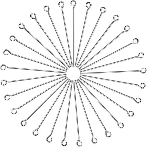 TOAOB 200pcs Stainless Steel Eye Pins for Jewelry Making Long 15mm Silver in Kuwait