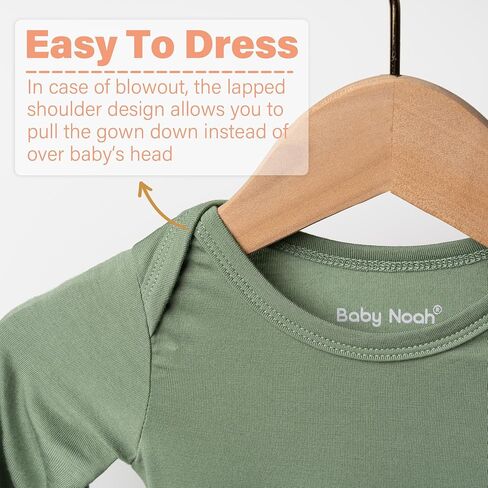 Newborn Baby Knotted Gown, Ultra-Soft Infant Sleeper Coming Home Outfit with Hat, Bowknot (2 Packs) in Kuwait