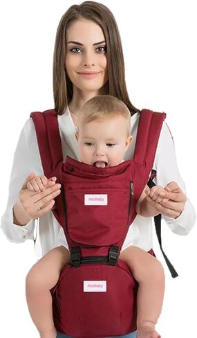 4-in-1 Baby Carrier with Hip Seat Lumbar Support,One Size Fits All Newborn to Toddler(8-55 lbs) - Cool Air Mesh & Lightweight,Adjustable and Easy to Wear for Outdoor in Kuwait