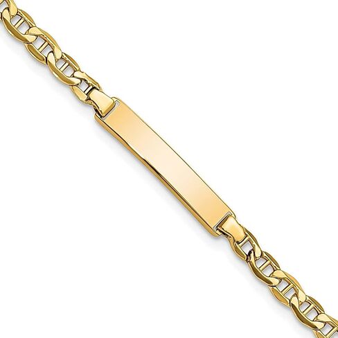 14k Yellow Gold Anchor Link Name Bar Identification Id Bracelet Fine Jewelry For Women Gifts For Her in Saudi Arabia