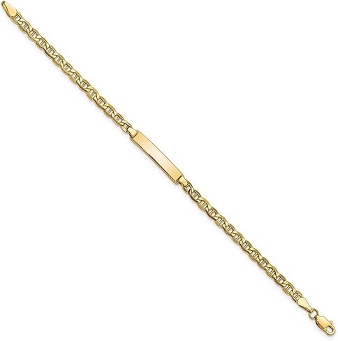14k Yellow Gold Anchor Link Name Bar Identification Id Bracelet Fine Jewelry For Women Gifts For Her in Saudi Arabia