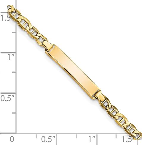14k Yellow Gold Anchor Link Name Bar Identification Id Bracelet Fine Jewelry For Women Gifts For Her in Saudi Arabia