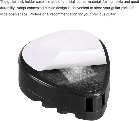 MECCANIXITY Guitar Pick Holder Plastic Heart-Shaped Black for Guitar, Bass, Ukulele with Adhesive Back and Spring Pack of 10 in Saudi Arabia