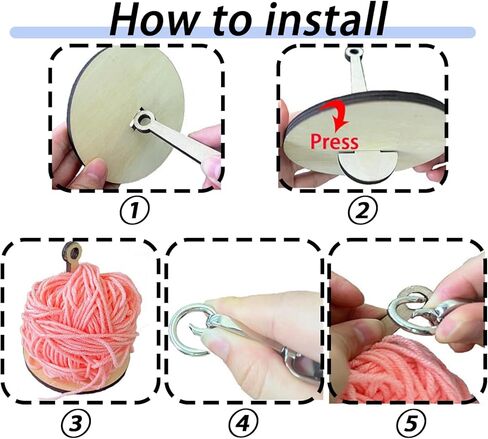 حامل غزل المعصم المحمول، حامل غزل المعصم الخشبي، إبر دوارة آلية دوارة خشبية لحياكة هدايا الكروشيه لمحبي الحرف اليدوية (أ) in Kuwait