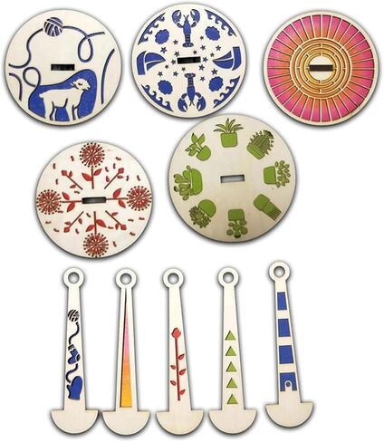 حامل غزل المعصم المحمول، حامل غزل المعصم الخشبي، إبر دوارة آلية دوارة خشبية لحياكة هدايا الكروشيه لمحبي الحرف اليدوية (أ) in Kuwait