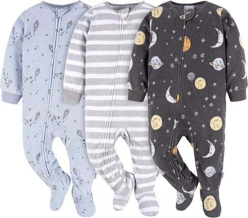 Gerber Baby Boys' Flame Resistant Fleece Footed Pajamas 3-Pack in Saudi Arabia