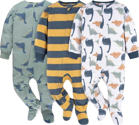 Gerber Baby Boys' Flame Resistant Fleece Footed Pajamas 3-Pack in Saudi Arabia