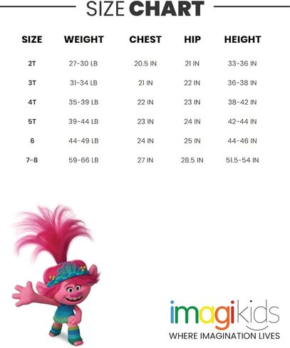 Trolls Poppy Viva Girls T-Shirt and Chambray Shorts Outfit Set Toddler to Little Kid in Saudi Arabia