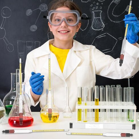 4 قطع مقياس الكحول المائي، مقياس الكحول لتقطير الكحول 0-200 دليل و0-100 ترايل، مقياس الجاذبية النوعية لصنع نبيذ البيرة وعصير التفاح in Kuwait