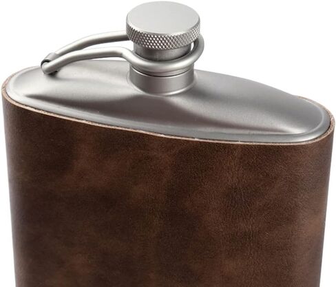 SILVERANT Titanium Flask Canteen, Portable Wine Bottle with Funnel & Screw Cap Clip for Camping, Backpacking, Hiking & Bushcraft -Sandblasted in Saudi Arabia