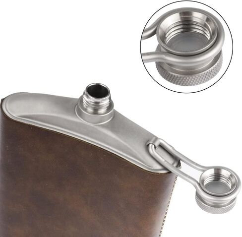 SILVERANT Titanium Flask Canteen, Portable Wine Bottle with Funnel & Screw Cap Clip for Camping, Backpacking, Hiking & Bushcraft -Sandblasted in Saudi Arabia