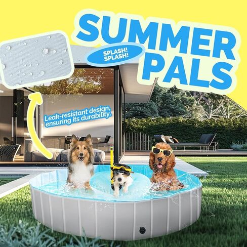 حمام سباحة قابل للطي للكلاب مقاس 63 بوصة، حوض سباحة من البلاستيك الصلب قابل للطي للكلاب والأطفال، حوض استحمام للحيوانات الأليفة في الهواء الطلق، كبير in Kuwait