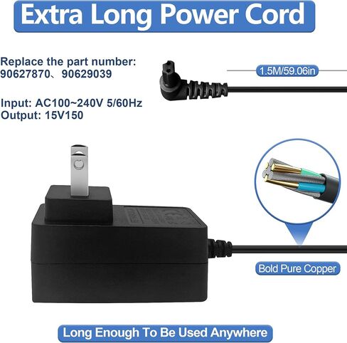 شاحن فراغ 15 فولت 90627870 يناسب شاحن فراغ اليد بلاك اند ديكر HFVB320J27 HHVI315JO42 HFVB315J22 HHVI320JR02 استبدال 90629039 شاحن فراغ Spillbuster in Kuwait