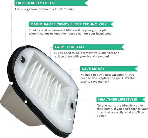 بديل فلتر مكنسة كهربائية حاسم - متوافق مع قطعة Black & Decker # 48G7، 2031473 203-1473 وفلتر Black & Decker VF20 يناسب Dustbuster - مرشحات قابلة للغسل وإعادة الاستخدام وخفيفة الوزن (4 عبوات) in Kuwait
