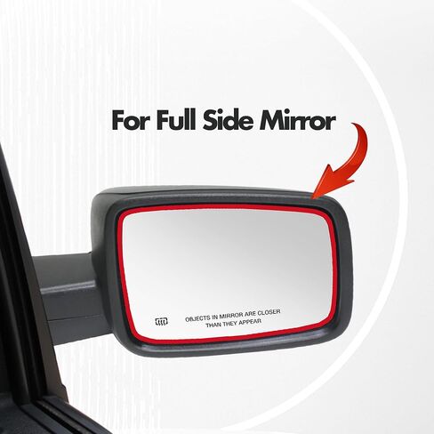 Compatible with Dodge Ram 1500 2500 Driver Side Mirror Glass, 2013 2014 2015 2016 2017 2018 - Left Side Replacement Tow Mirrors, Power Heated, Chrome, with Rear Holder, 68079362AA in Saudi Arabia