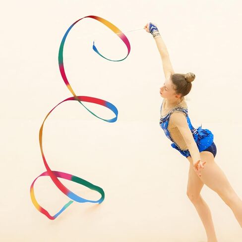 6 Pcs Dance Ribbons, Rainbow Streamers Ribbon Dancer Wand, 78.74 inch Streamers for Dance Long Dance Ribbon, Dance Streamers for Kids Artistic Dancing Training(Size:30 cm) in Saudi Arabia