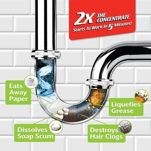 رينو السائل 62 أوقية. فتاحة الصرف، مزيل انسداد الشعر المركز 2X للحوض أو حوض الاستحمام أو مصارف الدش، قوة احترافية سريعة المفعول تزيل المصارف بطيئة التدفق، آمنة لجميع أنابيب الصرف، 4 علاجات in Kuwait