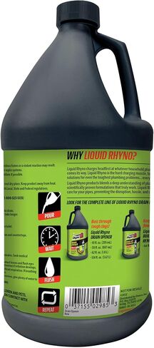 رينو السائل 62 أوقية. فتاحة الصرف، مزيل انسداد الشعر المركز 2X للحوض أو حوض الاستحمام أو مصارف الدش، قوة احترافية سريعة المفعول تزيل المصارف بطيئة التدفق، آمنة لجميع أنابيب الصرف، 4 علاجات in Kuwait